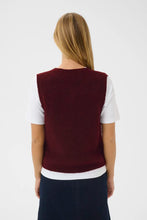 Load image into Gallery viewer, Part Two Pimira button through knit waistcoat Tawny Port
