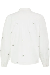Ichi Sanaz embroidered floral shirt Alaskan Blue
