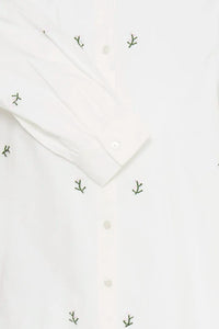 Ichi Sanaz embroidered floral shirt Alaskan Blue