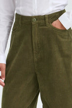 Load image into Gallery viewer, Ichi Focaro boyfriend cord trouser Dusky Green
