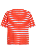 Load image into Gallery viewer, Ichi Nova striped Tee Fiery Red - CW CW 
