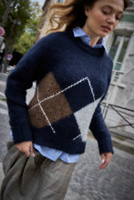 Load image into Gallery viewer, Ichi Bayana argyle jacquard jumper Total Eclipse
