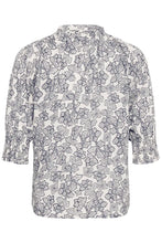 Load image into Gallery viewer, Part Two Almeras dobby jacquard cotton shirt Dark Navy Leaf Print
