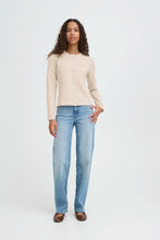 Load image into Gallery viewer, Ichi Luls round neck cardigan Oatmeal Melange
