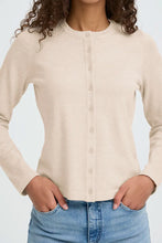 Load image into Gallery viewer, Ichi Luls round neck cardigan Oatmeal Melange
