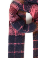 Load image into Gallery viewer, Ichi Delia long plaid scarf Zinfandel
