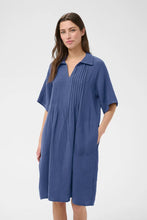 Load image into Gallery viewer, Part Two Ayla linen dress Blue Indigo - CW CW 
