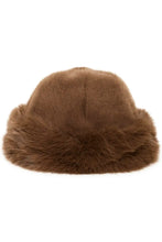 Load image into Gallery viewer, Ichi Ebna faux fur hat Coffee Bean
