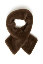 Load image into Gallery viewer, Ichi Ebna faux fur scarf Coffee Bean
