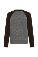 Load image into Gallery viewer, Part Two Cleo wool preppy style knit Grey Mole Colourblock
