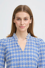 Load image into Gallery viewer, Ichi Fulia broderie blouse Bel Air Blue - CW CW 

