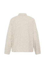 Load image into Gallery viewer, Ichi Tamanna brushed woven striped shirt Birch Coffee
