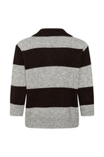 Load image into Gallery viewer, Part Two Charlott striped college knit Mole Grey Melange
