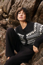 Load image into Gallery viewer, Part Two Charmaine jacquard knit cardigan Mole Whitecap
