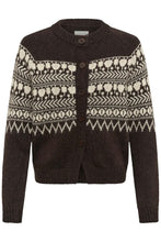 Load image into Gallery viewer, Part Two Charmaine jacquard knit cardigan Mole Whitecap
