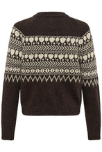 Load image into Gallery viewer, Part Two Charmaine jacquard knit cardigan Mole Whitecap
