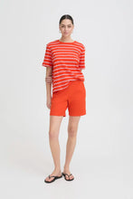 Load image into Gallery viewer, Ichi Nova striped Tee Fiery Red - CW CW 
