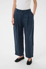 Load image into Gallery viewer, Part Two Nettas linen trouser Blue Night Pinstripe - CW CW 
