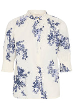 Load image into Gallery viewer, Part Two Almeras jacquard blouse Blue Shadow Floral - CW CW 
