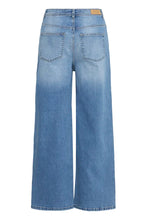 Load image into Gallery viewer, Ichi Twiggy cropped wide leg jeans Light Wash - CW CW 

