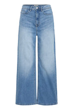 Load image into Gallery viewer, Ichi Twiggy cropped wide leg jeans Light Wash - CW CW 
