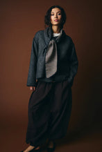 Load image into Gallery viewer, Ichi Frava herringbone jacket with detatchable scarf Black Herringbone
