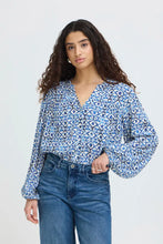 Load image into Gallery viewer, Ichi Marrakech tile print blouse Sodalite Blue - CW CW 
