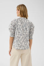 Load image into Gallery viewer, Part Two Almeras dobby jacquard cotton shirt Dark Navy Leaf Print
