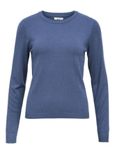 Load image into Gallery viewer, Object Thess round neck knit Dark Denim Melange

