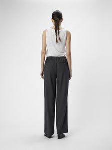 Object Lisa wide leg classic trouser Medium Grey Melange