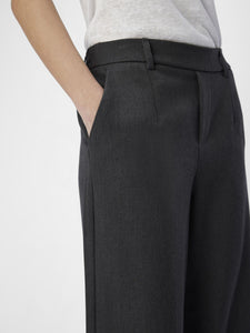 Object Lisa wide leg classic trouser Medium Grey Melange