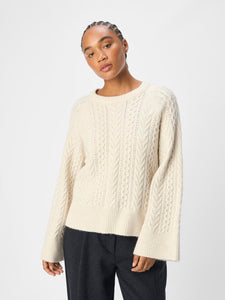 Object Rosa cable knit jumper White Sand