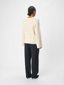 Object Rosa cable knit jumper White Sand