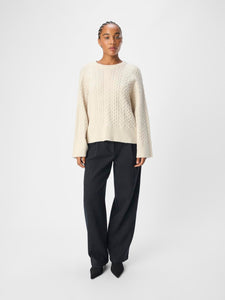 Object Rosa cable knit jumper White Sand