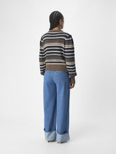 Load image into Gallery viewer, Object Lola striped pointelle knit jumper Morel Multi
