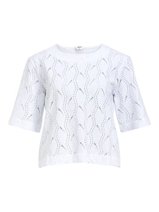 Object Java pointelle knitted cotton top White
