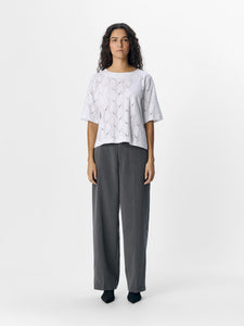 Object Java pointelle knitted cotton top White