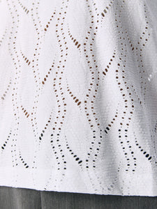 Object Java pointelle knitted cotton top White