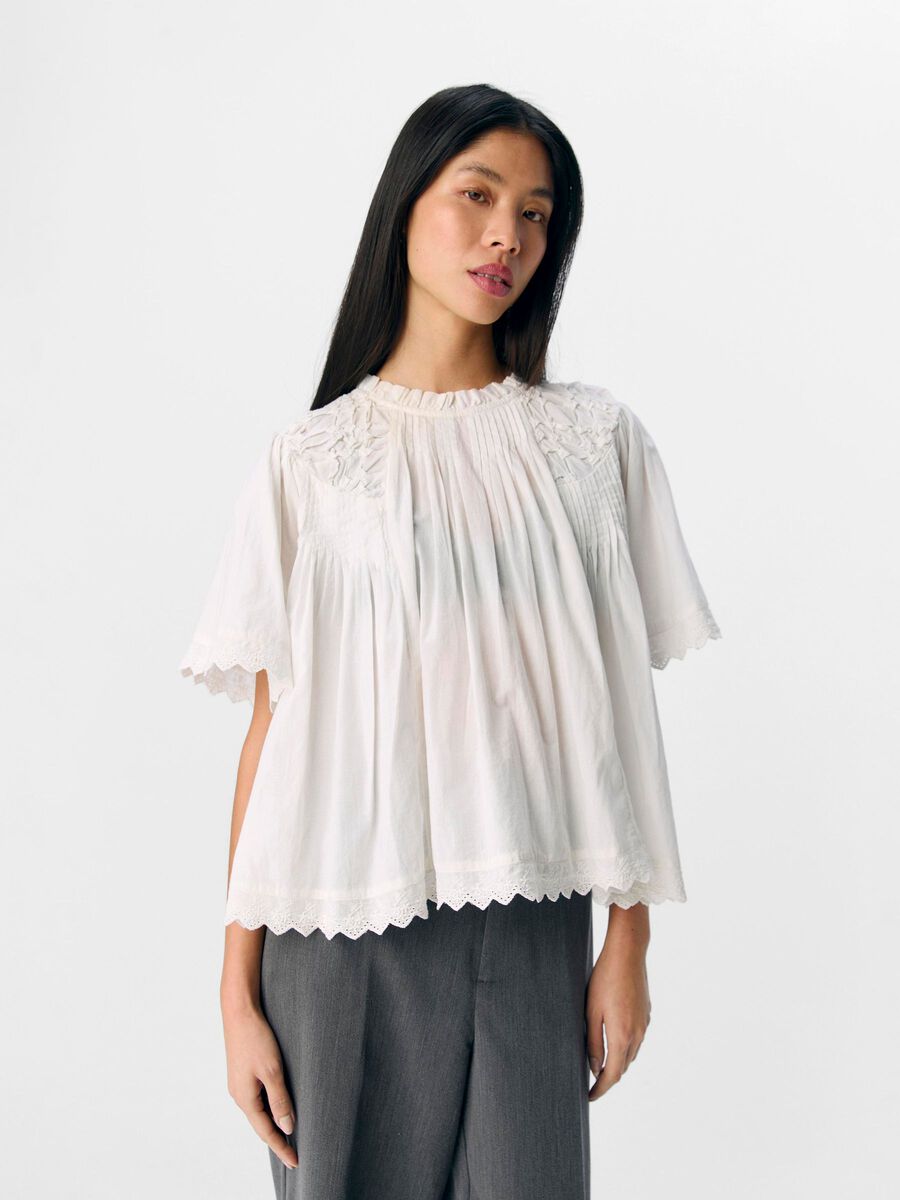 Object Lenia vintage inspired summer blouse Cloud Dancer