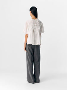 Object Lenia vintage inspired summer blouse Cloud Dancer