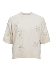 Object Laney Rubin decorative flower knit Sandshell