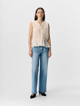 Load image into Gallery viewer, Object Brea pleated and tie detail top Sandshell
