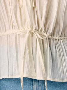 Object Brea pleated and tie detail top Sandshell