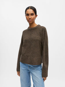 Object Juno crew neck pointelle detail jumper Morel