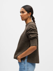 Object Juno crew neck pointelle detail jumper Morel