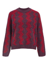 Load image into Gallery viewer, Object Diana intarsia zig zag jumper Mauve Wine

