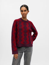 Load image into Gallery viewer, Object Diana intarsia zig zag jumper Mauve Wine
