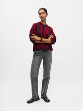Load image into Gallery viewer, Object Diana intarsia zig zag jumper Mauve Wine
