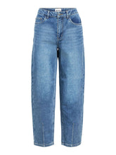 Load image into Gallery viewer, Object Sava barrel leg ankle dart detail jeans Medium Blue Denim
