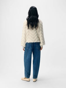 Object Sava barrel leg ankle dart detail jeans Medium Blue Denim